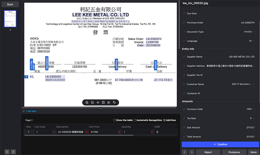 The Complexity of Multilingual Invoices